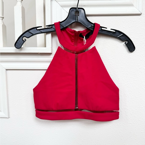 Alexander Wang Fish Line Detail Bikini Top in Vermillion size S - Picture 3 of 8